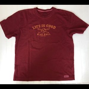 Life Is Good  Tee Shirt Play Ball Baseball
